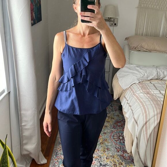 Banana Republic Tops - Banana Republic Silk Camisole Tank Top Navy‎ Blue Size Small